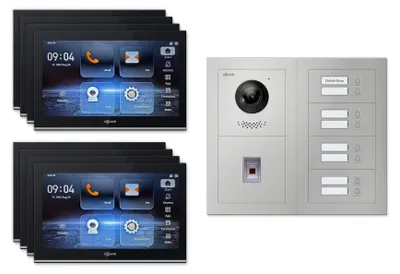 Produktbild von Goliath Premium IP GL-IPH830.3 Video-Türsprechanlage, 8 Familien, 8× 10 Zoll Schwarz, Silber, Aufputz