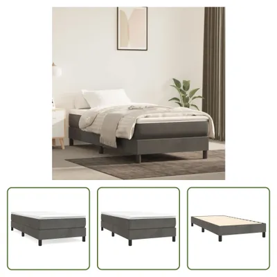 Produktbild von The Living Store Bettgestell Dunkelgrau 90x190 cm Samt