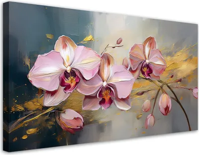 Immagine prodotto di Quadro su tela Orchidee rosa Fiori glamour 80x40 Feeby Quadro rosa per la parete pronto per essere appeso