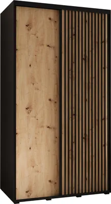 Produktbild von MEBLE KRYSPOL Sapporo 1 Schrank mit 2 Schiebetüren  - 205,2x140x60 cm - Schwarz Artisan Schwarz