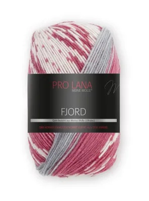 Produktbild von Pro Lana Fjord 100g 083 rot-grau-weiß