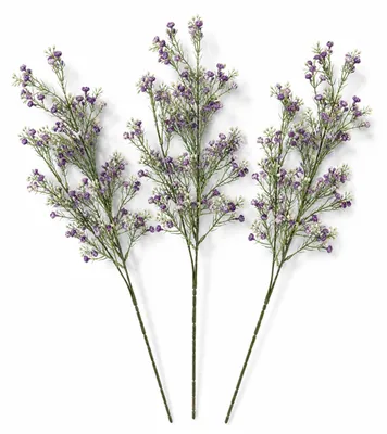 Produktbild von LAYBA Kunstblumen 3er-Set Lila/Violett-Weiß 65 cm, künstliches Schleierkraut Dekozweige für Vase, Tischdeko, Wohnzimmerdeko und Eventdeko