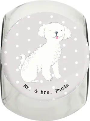 Produktbild von Mr. & Mrs. Panda Dose Bichon Frisé Moment XL 2000ml - Grau Pastell - Geschenk, schraubglas, Aufbewahrungsdose, glasbehälter, Vorratsbehälter, Keksdose