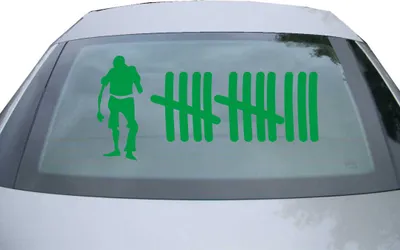 Produktbild von Indigos UG - Aufkleber Heckscheibe & Motorklappe DE6216 - grün - 600x285 mm - zombie - Auto Scheiben Fenster Heckklappe Tuning Racing JDM - Die cut