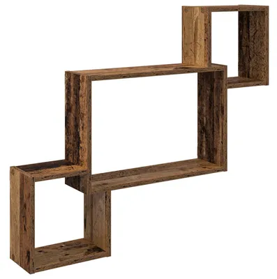 Obrázek produktu pro Nástěnná polička Nástěnná montáž Staré dřevo 91,5 x 15 x 76 cm