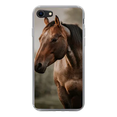 Produktbild von MuchoWow® Handyhülle Schutzhülle Hülle für iPhone SE 2020 Pferd - Licht - Wald Silikon Softcase Handy Hülle - Kartenbesitzer