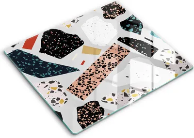 Zdjęcie produktu dla Deska kuchenna – 60 cm x 52 cm - Szklana deska do krojenia - Szkło hartowane – Antypoślizgowa - Kamień Gres