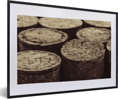Produktbild von MuchoWow® Gerahmtes Poster Nahaufnahme von Korken 60x40 cm - Poster mit Schwarzem Bilderrahmen Wandposter Rahmen Foto Bilder - Schlafzimmer - Plakat in Rahmen - Drucken