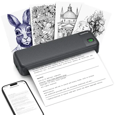 Imagen del producto de Impresora portátil de impresión térmica - Conexión Bluetooth - Formato A4 - Color