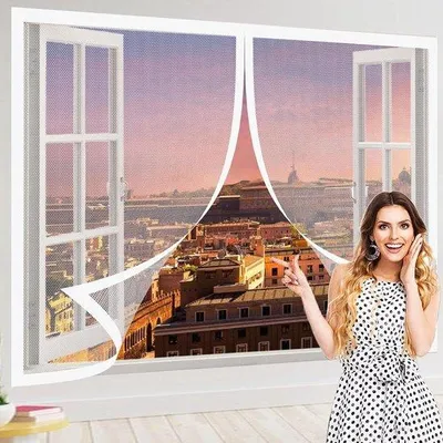 Produktbild von Insektenschutznetz für Fenster - 72 x 110 cm - weiß