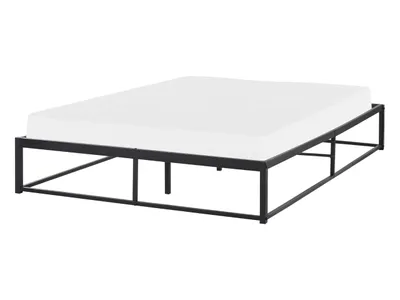 Obrázok produktu pre BELIANI Posteľ čierna kovová 140 x 200 cm posteľný rám bez čela s roštom industriálny moderný štýl