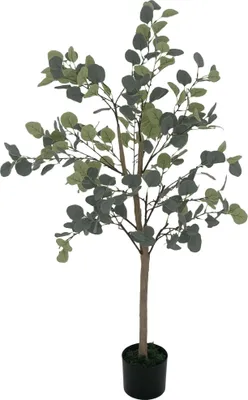 Produktbild von Künstlicher Eukalyptusbaum - Bodenpflanze im Topf - 120 cm Höhe - 230 Blätter - Für den Außenbereich - Kunststoff - Grün