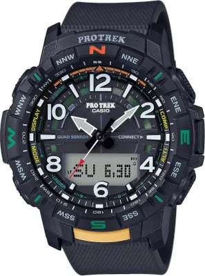 Produktbild von Casio Herren Armbanduhr PRT-B50-1ER Pro Trek, 51mm, 10 ATM, Resin, Schwarz, Outdoor, Bluetooth, genaue Zeit via Smartphone
