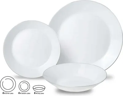 Obrázok produktu pre Jedálenský Set Opál Pre 6 Osôb 18 Prvkov. Kinghoff Kh-1877