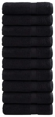 Image de vidaXL Serviettes Premium SOLUND 10 pcs. noir 50x100 cm 600 g/m