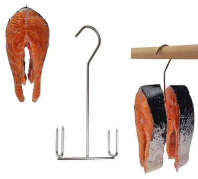 Produktbild von 5x Räucherhaken Doppel Haken Fisch Räuchern
