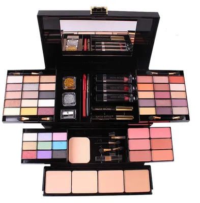 Produktbild von Kosmetik Geschenkset 54 Farben Makeup Kit für Gesicht, Augen, Lippen mit Lidschatten, Lippenstift, Rouge, Mascara