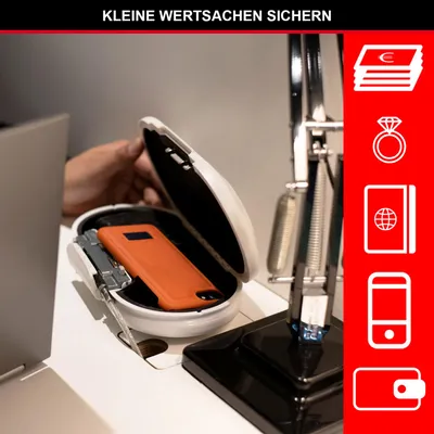 Produktbild von MASTER LOCK Tragbarer Tresor [Zahlenschloss] [mit Kabel] [Weiß] 5900EURDWHT – Sichern Sie Ihre Wertsachen auf Reisen