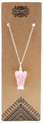 Imagen del producto de Colgante de ángel de la guarda con piedras preciosas - Cuarzo rosa