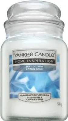 Produktbild von Yankee Candle Home Inspiration Duftkerze Soft Baumwolle 538g weiß Apothekerglas bis zu 125 Std. Brenndauer