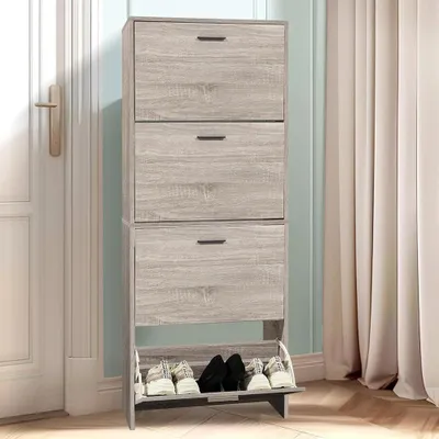 Immagine prodotto di CASABEL Scarpiera 24 paia, ante e struttura in legno chiaro