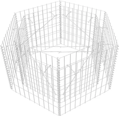 Obrázok produktu pre vidaXL Šesťhranná gabiónová vyvýšená posteľ 100 × 90 × 50 cm