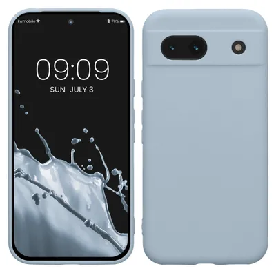 Produktbild von kwmobile Handyhülle für Google Pixel 8a Hülle - weiches Handy Silikon Case - Schutzhülle Cover - Hellblau matt