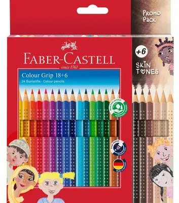 Image de FABER-CASTELL 112819 FABER-CASTELL Colour Grip Skin Tones Buntstifte farbsortiert, 24 St.