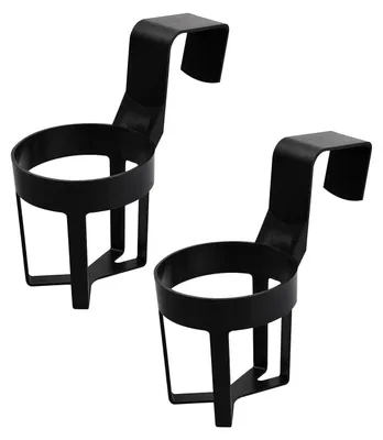 Image de Porte-gobelets pour voiture, lot de 2, noir, universel, pour canettes et gobelets à café