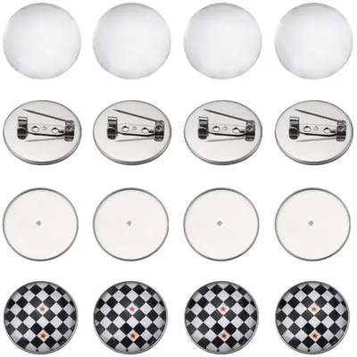 Produktbild von Bastelset Broschenrohlinge mit Glascabochons 25mm Edelstahl 40 Stück