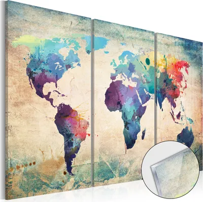 Obrázok produktu pre 3mm akrylová sklenená doska akrylový sklenený obraz - Dúhová mapa 120x80 cm mapy k-C-0014-k-e