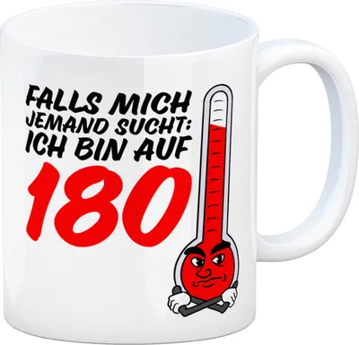 Produktbild von Falls mich jemand sucht: Ich bin auf 180 Kaffeebecher mit lustigem Spruch und