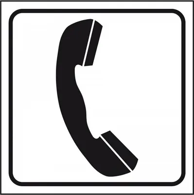 Produktbild von Dreifke® Aufkleber I Standard Piktogramm Telefon, weiß/schwarz, Folie, selbst...
