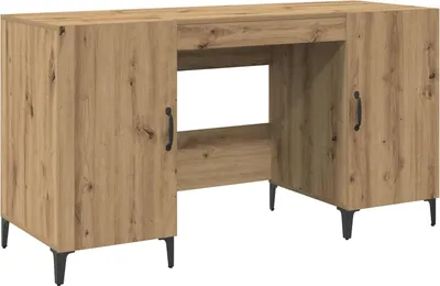 Image de vidaXL Bureau artisanal en chêne 140 x 50 x 75 cm Matériau dérivé du bois