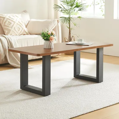 Produktbild von Tischgestell Set aus 2 Metallbeinen für Beistelltisch oder Couchtisch, höhenverstellbar, Schwarz, 43 x 40 cm