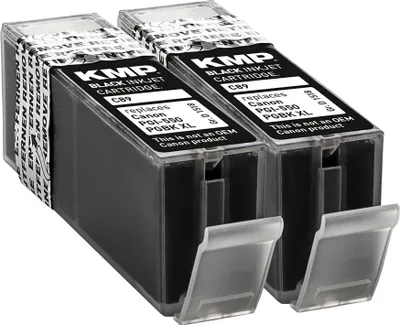 Produktbild von KMP Tintenpatrone passend für Canon PGI550PGBKXL Black Doublepack