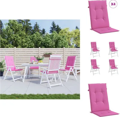 Immagine prodotto di vidaXL Cuscini per schienale alto 4 pezzi. Tessuto rosa - Cuscino di seduta