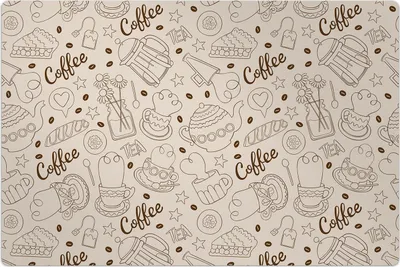 Produktbild von Küchenmatte 60x90 cm Vinylmatte Bodenmatte Dekoration - Kaffee Kanne und Tasse