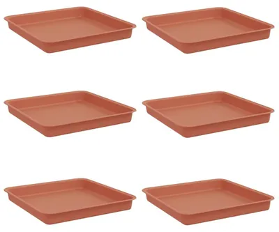 Produktbild von Quadratisches Blumentablett 6 pcs Ziegelrot 18 x 18 x 2 cm