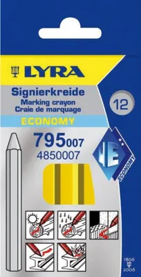 Produktbild von Lyra Signierkreide sechseckig Nr.795 gelb a12Stück