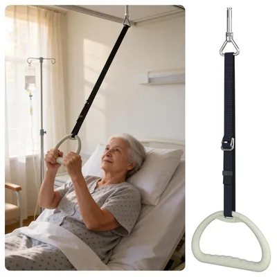 Image de Barre de support réglable pour lit, conçue pour les personnes âgées, avec une poignée large