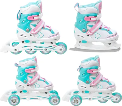 Produktbild von 4in1 Inlineskates Triskates Rollschuhe Schlittschuhe Raven Lia Mint 27-30 verstellbar