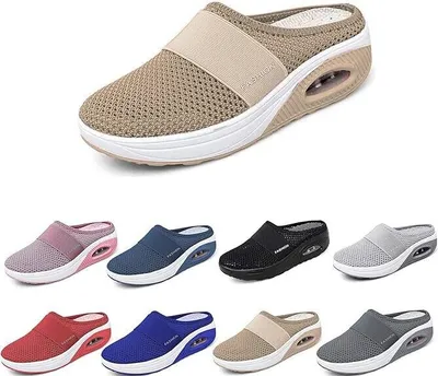 Produktbild von Damen Orthopädische Sneaker mit Luftpolster: Bequeme, Atmungsaktive Mesh-Freizeitschuhe, Leichte Gehschuhe für Diabetiker, Sandalen und Turnschuhe mit Fußbett