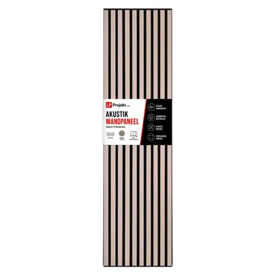 Produktbild von LP Projekt Holzwandpaneel 150 x 40cm | Modernes 3D Akustikpaneel für Räume & Büros | Dekorativ Pastell Lachs Wandpaneel geeignet für Dekorativ Wand
