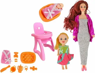 Image de Poupée Bébé Enceinte Accessoires Cheveux Longs