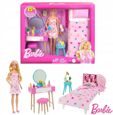 Produktbild von Barbie Schlafzimmer Spielset mit Puppe und Zubehör