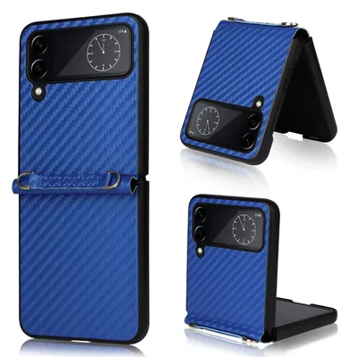 Produktbild von Für Samsung Galaxy Z Flip4 5G Kunstleder / Kohlefaser Handy Tasche Etuis Hülle