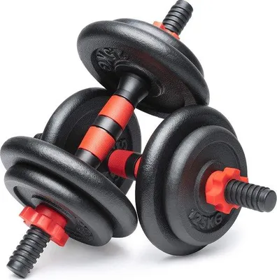 Produktbild von Famanu Kurzhantelset 2x Gusseisen 15kg/20kg/30kg - Halterset für Fitness mit Sternverschlüssen