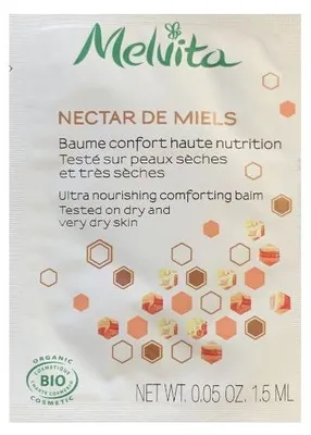 Image de Melvita, Nectar de Miels Bio, Baume nourrissant pour le visage et le cou, échantillon de 1,5 ml