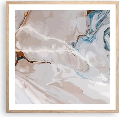 Produktbild von Gerahmtes Poster - Rahmen in heller Eiche - Abstraktion modern - 60x60 cm - Wand Bild - Wanddeko - Wandbilder - Wandposter - Bilderrahmen - Bilder - Kunstdruck - Wandbild - P2NAC60x60-4050